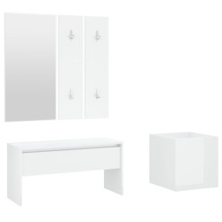 vidaXL Set de muebles de recibidor madera contrachapada blanco brillo
