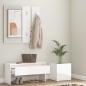 vidaXL Set de muebles de recibidor madera contrachapada blanco brillo vidaXL Set de muebles de recibidor madera contrachapada blanco brillo