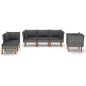 vidaXL Set de muebles de jardín 6 pzas ratán sintético eucalipto gris vidaXL Set de muebles de jardín 6 pzas ratán sintético eucalipto gris