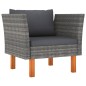 vidaXL Set de muebles de jardín 6 pzas ratán sintético eucalipto gris vidaXL Set de muebles de jardín 6 pzas ratán sintético eucalipto gris