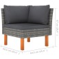 vidaXL Set de muebles de jardín 6 pzas ratán sintético eucalipto gris vidaXL Set de muebles de jardín 6 pzas ratán sintético eucalipto gris