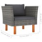 vidaXL Set de muebles de jardín 6 pzas ratán sintético eucalipto gris vidaXL Set de muebles de jardín 6 pzas ratán sintético eucalipto gris
