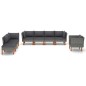 vidaXL Set de muebles de jardín 8 pzas ratán sintético eucalipto gris vidaXL Set de muebles de jardín 8 pzas ratán sintético eucalipto gris