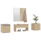 vidaXL Juego de muebles de recibidor madera contrachapada roble Sonoma vidaXL Juego de muebles de recibidor madera contrachapada roble Sonoma