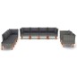 vidaXL Set de muebles de jardín 10 pzas ratán sintético eucalipto gris vidaXL Set de muebles de jardín 10 pzas ratán sintético eucalipto gris