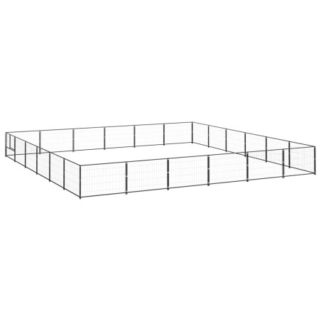 vidaXL Perrera acero 36 m² negra