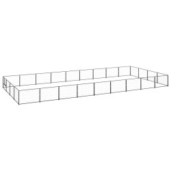 vidaXL Perrera acero 36 m² negra
