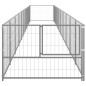 vidaXL Perrera plateada 10 m² acero