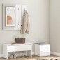 vidaXL Set de muebles de recibidor madera contrachapada blanco brillo vidaXL Set de muebles de recibidor madera contrachapada blanco brillo