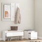 vidaXL Set de muebles de recibidor madera contrachapada blanco brillo vidaXL Set de muebles de recibidor madera contrachapada blanco brillo