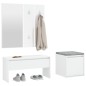 vidaXL Set de muebles de recibidor madera contrachapada blanco brillo vidaXL Set de muebles de recibidor madera contrachapada blanco brillo