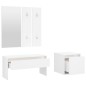 vidaXL Set de muebles de recibidor madera contrachapada blanco brillo vidaXL Set de muebles de recibidor madera contrachapada blanco brillo