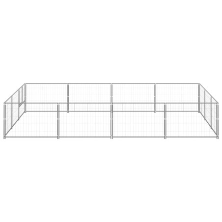 vidaXL Perrera plateada 12 m² acero