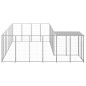 vidaXL Perrera plateada 10,89 m² acero  