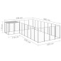 vidaXL Perrera plateada 10,89 m² acero  