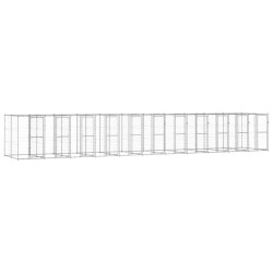 vidaXL Perrera de exterior de acero galvanizado 26,62 m²