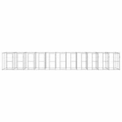 vidaXL Perrera de exterior de acero galvanizado 26,62 m²