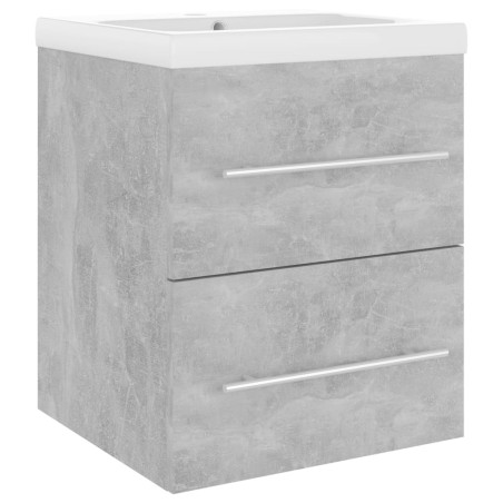 vidaXL Mueble con lavabo madera de ingeniería gris hormigón