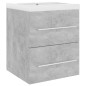 vidaXL Mueble con lavabo madera de ingeniería gris hormigón vidaXL Mueble con lavabo madera de ingeniería gris hormigón
