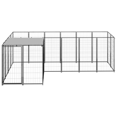 vidaXL Perrera negra 4,84 m² acero  