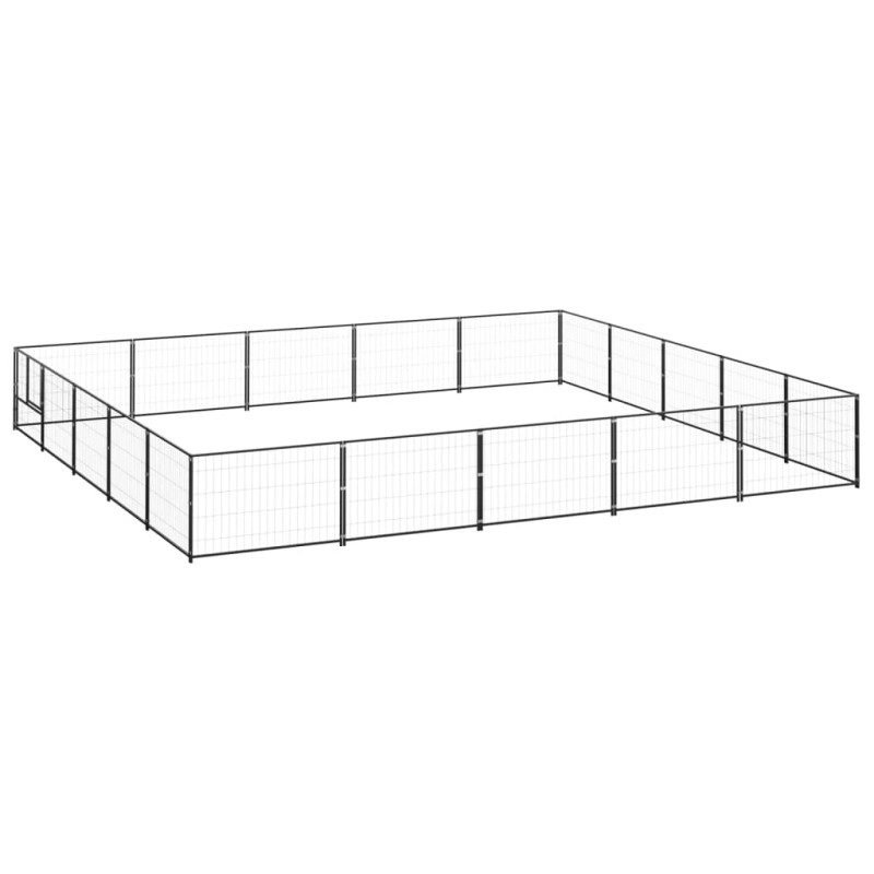 vidaXL Perrera acero 25 m² negra vidaXL Perrera acero 25 m² negra