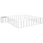 vidaXL Perrera plateada 31,46 m² acero  
