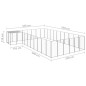 vidaXL Perrera plateada 19,36 m² acero vidaXL Perrera plateada 19,36 m² acero