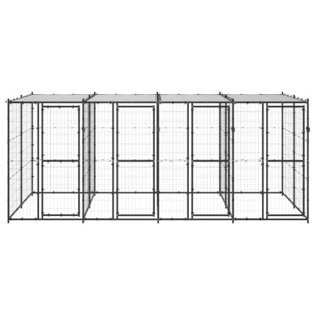 vidaXL Perrera de exterior de acero con techo 9,68 m²