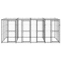 vidaXL Perrera de exterior de acero con techo 9,68 m²