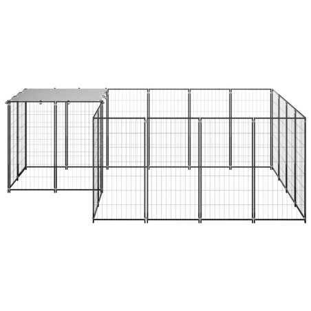  vidaXL Perrera negra 6,05 m² acero  