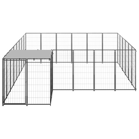 vidaXL Perrera negra 12,1 m² acero  
