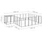 vidaXL Perrera negra 12,1 m² acero vidaXL Perrera negra 12,1 m² acero