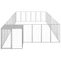 vidaXL Perrera plateada 26,62 m² acero  