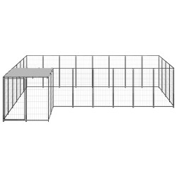 vidaXL Perrera negra 10,89 m² acero  
