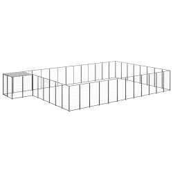 vidaXL Perrera negra 30,25 m² acero  
