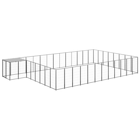 vidaXL Perrera negra 30,25 m² acero  