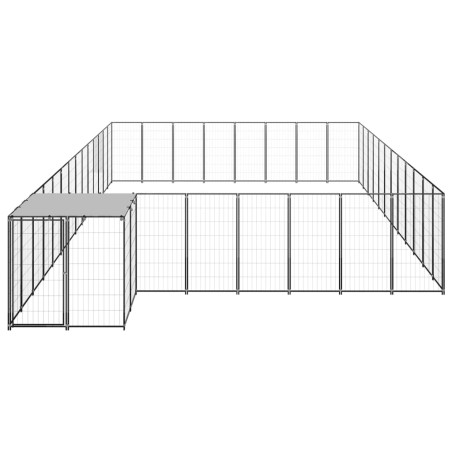 vidaXL Perrera negra 30,25 m² acero  