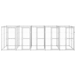 vidaXL Perrera de exterior de acero galvanizado 12,1 m²