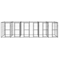 vidaXL Perrera de exterior de acero 14,52 m²