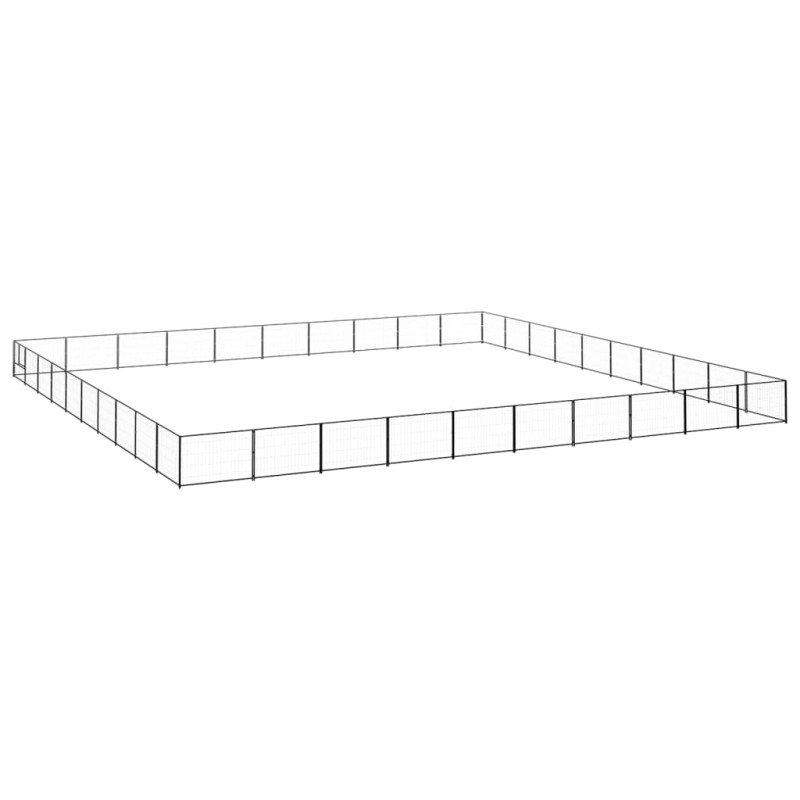 vidaXL Perrera acero 100 m² negra