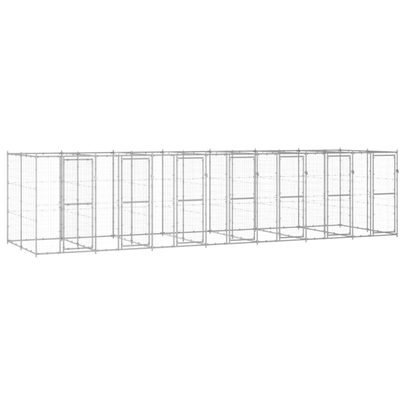 vidaXL Perrera de exterior de acero galvanizado 16,94 m² vidaXL Perrera de exterior de acero galvanizado 16,94 m²