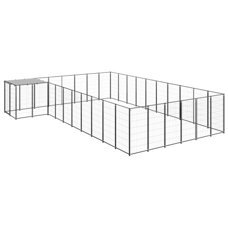 vidaXL Perrera negra 19,36 m² acero  