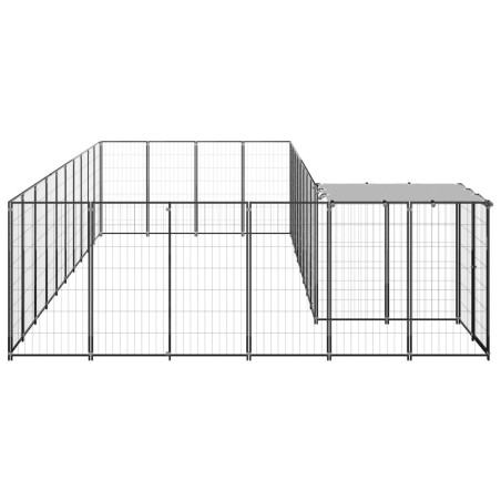 vidaXL Perrera negra 19,36 m² acero  