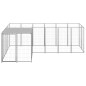 vidaXL Perrera plateada 4,84 m² acero  