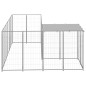 vidaXL Perrera plateada 4,84 m² acero  
