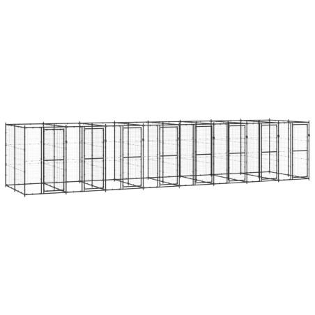 vidaXL Perrera de exterior de acero 19,36 m²