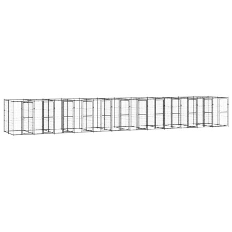 vidaXL Perrera de exterior de acero 29,04 m²