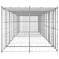 vidaXL Perrera de exterior de acero galvanizado con techo 24,2 m²