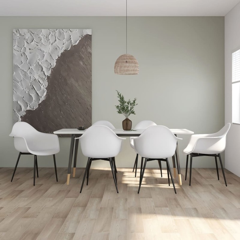 vidaXL Sillas de comedor 6 unidades blancas PP vidaXL Sillas de comedor 6 unidades blancas PP