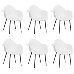 vidaXL Sillas de comedor 6 unidades blancas PP
